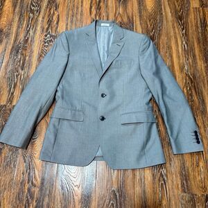 Men’s Size 38S Gray Blazer by J Ferrar Slim Fit Silver Jacket 2 button coat 38 S